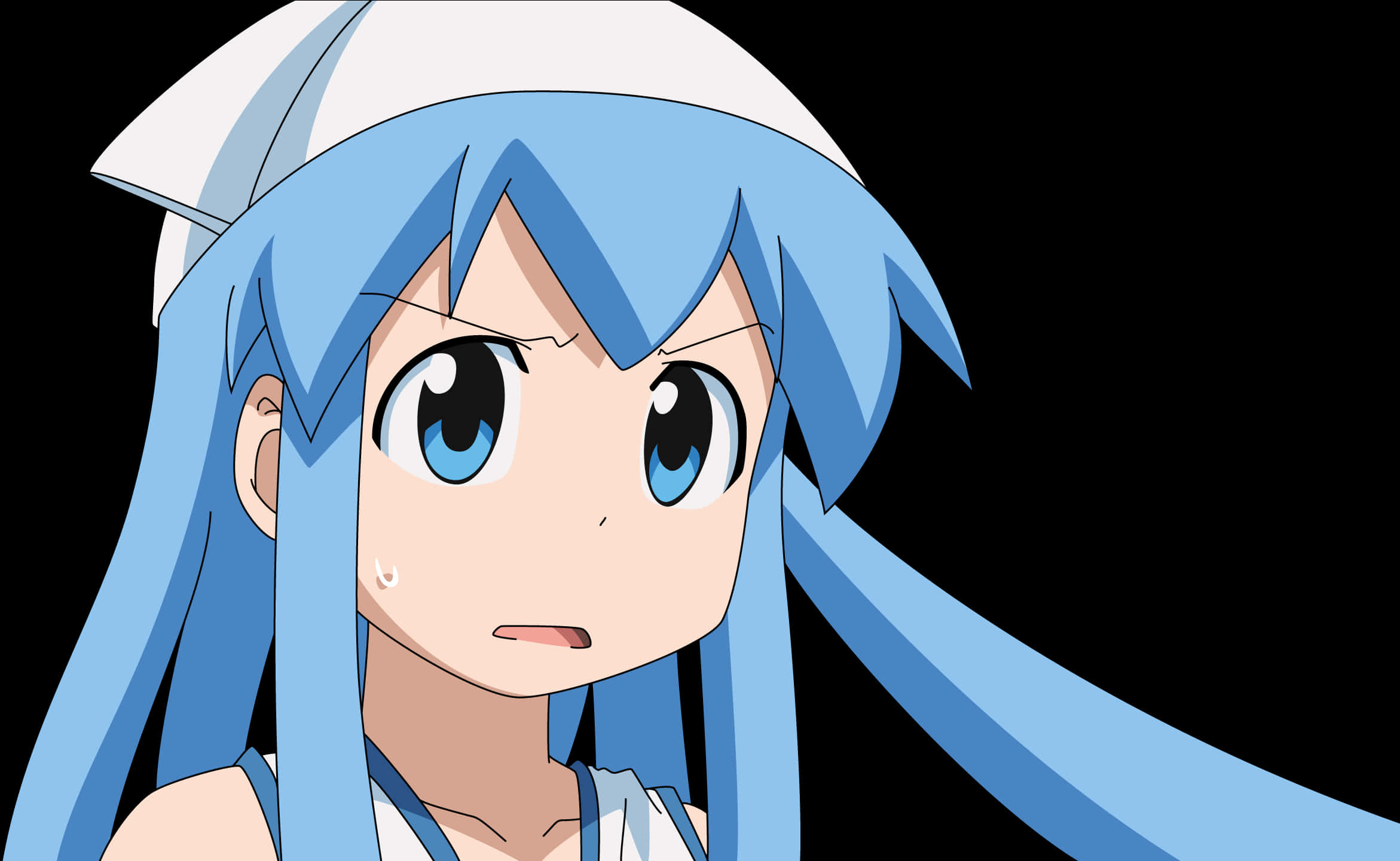 Blue Haired Anime Girl Expression