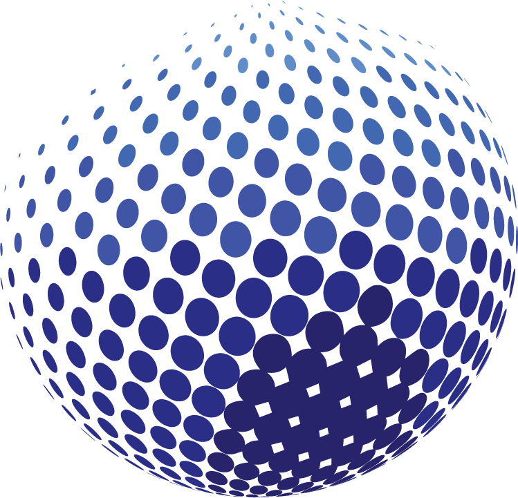 Blue Halftone Sphere Pattern