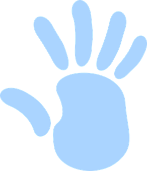 Blue Handprint Graphic