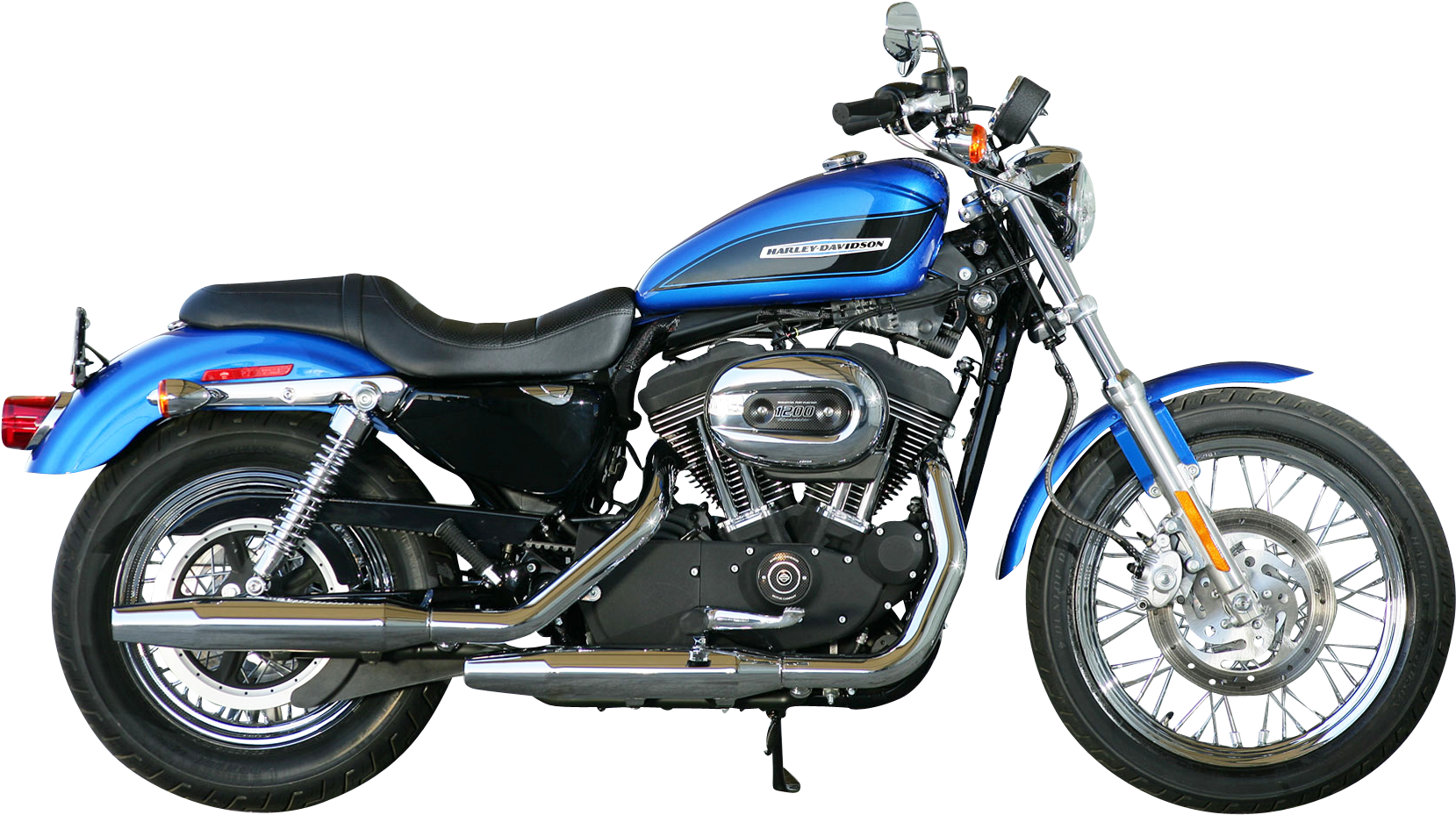 Blue Harley Davidson Motorcycle