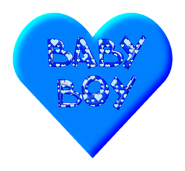 Blue Heart Baby Boy Graphic