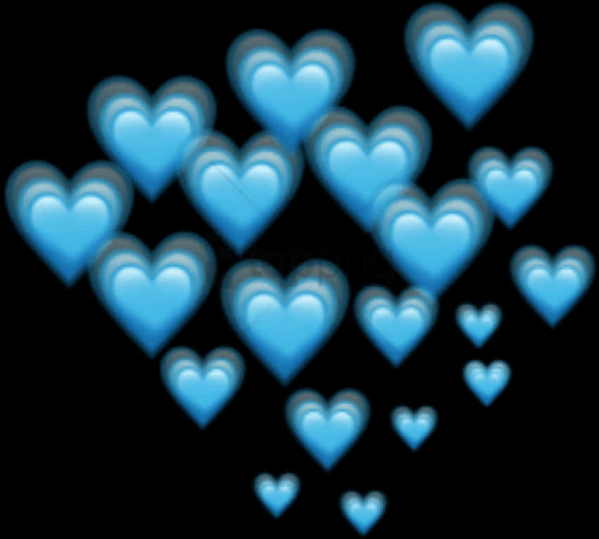 Blue Hearts Abstract