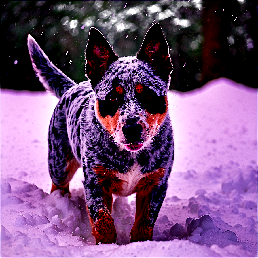 Blue Heeler Enjoying Snow Png Oub