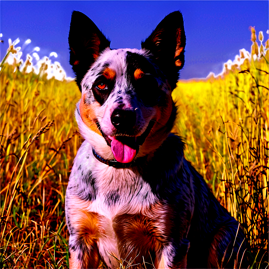 Blue Heeler In Field Png Qgq