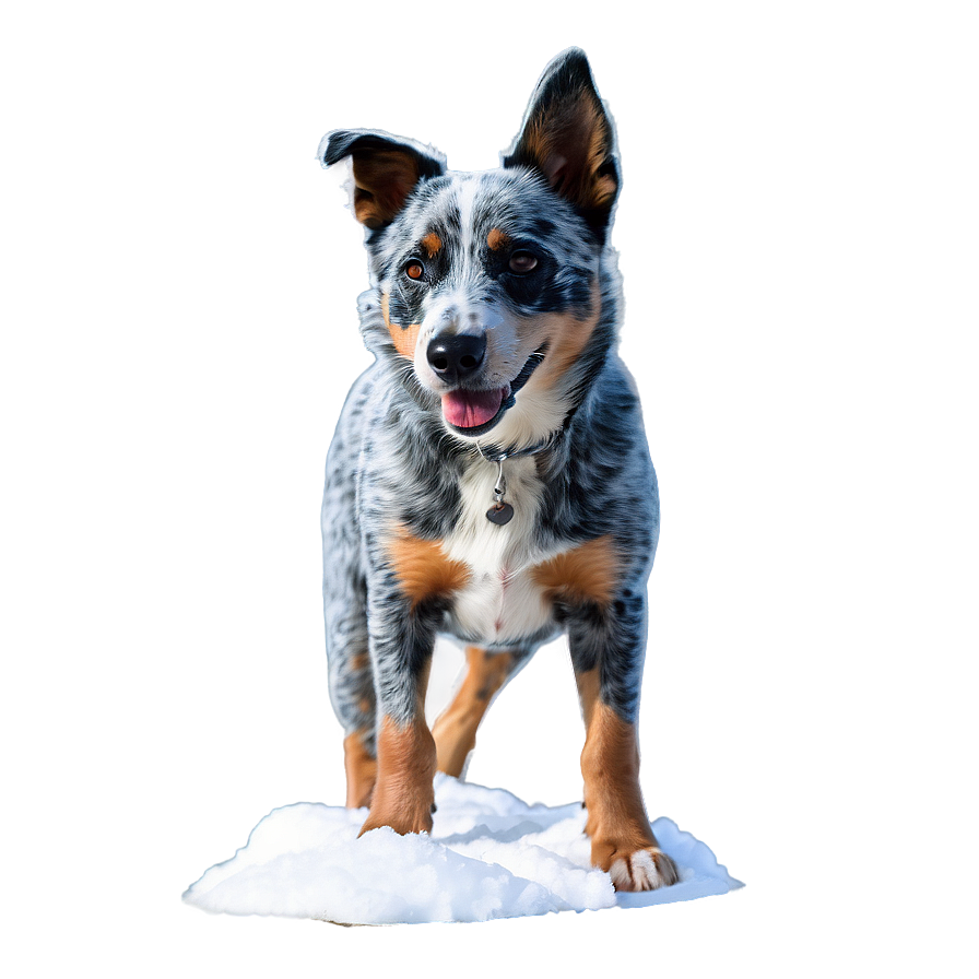 Blue Heeler In Snow Png Wsm87