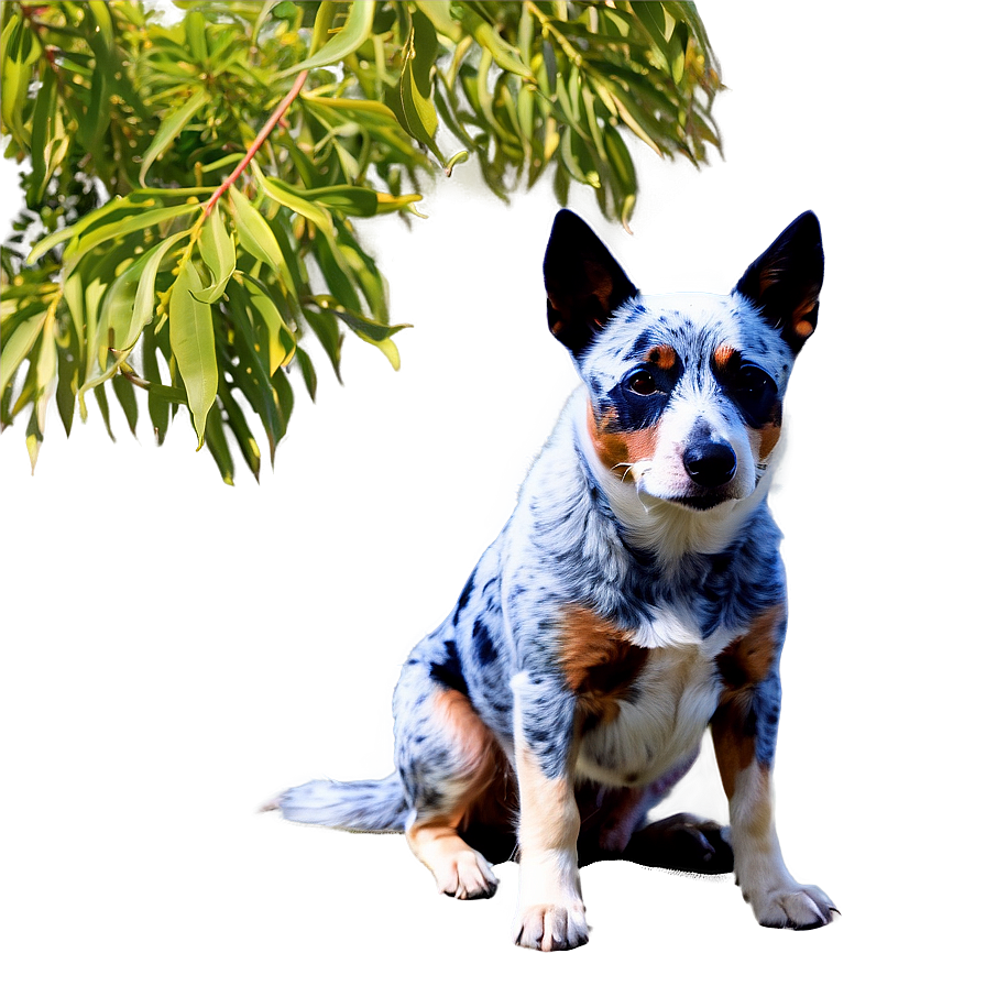 Blue Heeler Under Tree Png 06282024