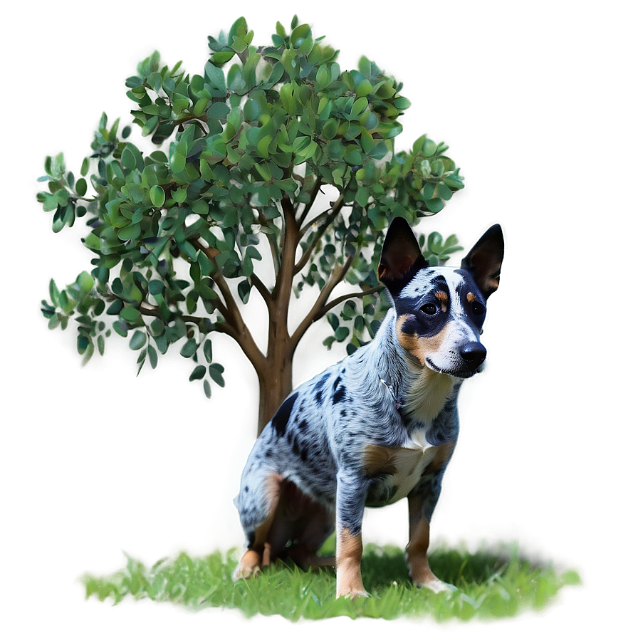 Blue Heeler Under Tree Png Jui60