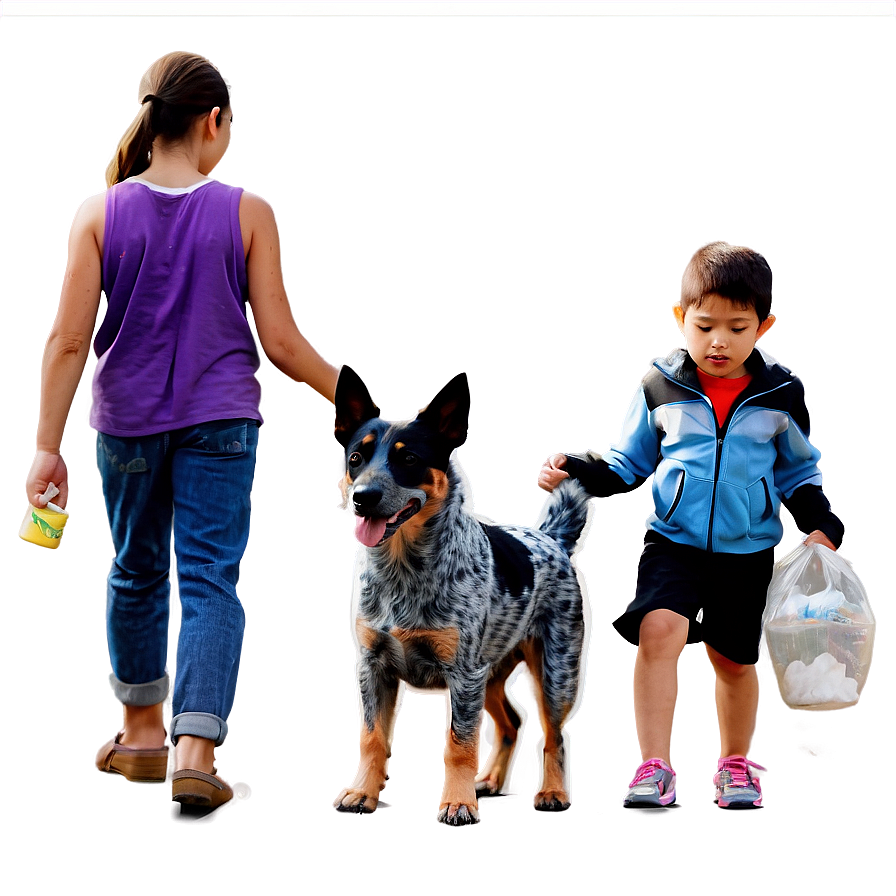 Blue Heeler With Kids Png 06282024