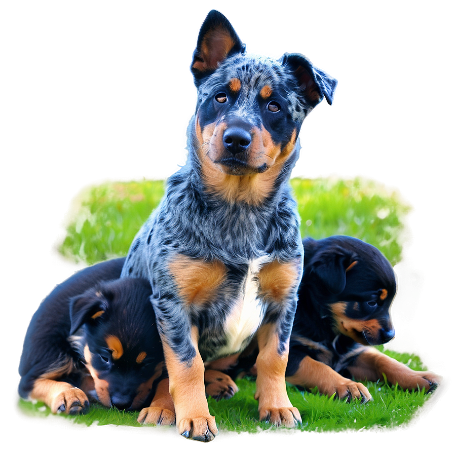 Blue Heeler With Puppies Png 06282024