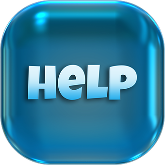 Blue Help Button Icon