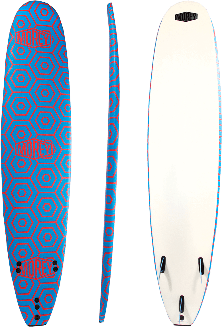 Blue Hexagon Pattern Surfboard Morey