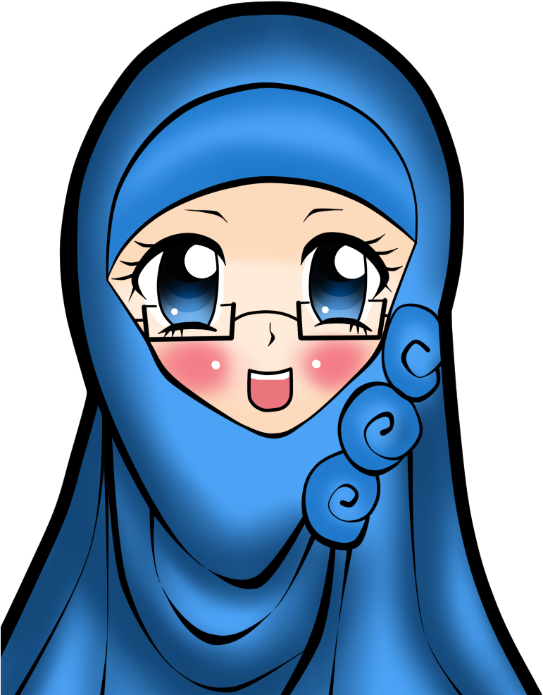 Blue Hijab Anime Character