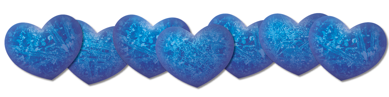 Blue Ice Hearts Row