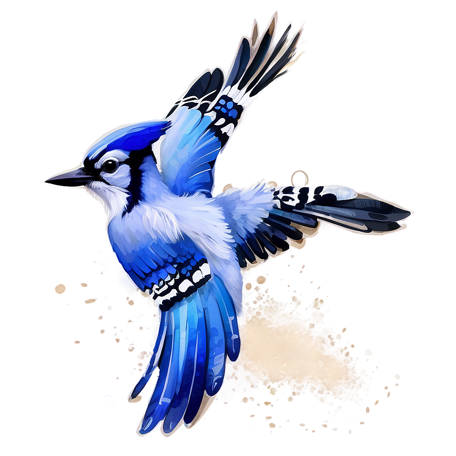 Blue Jay In Watercolor Splash Png Adc3