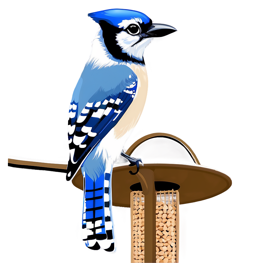 Blue Jay On Bird Feeder Png Ikm