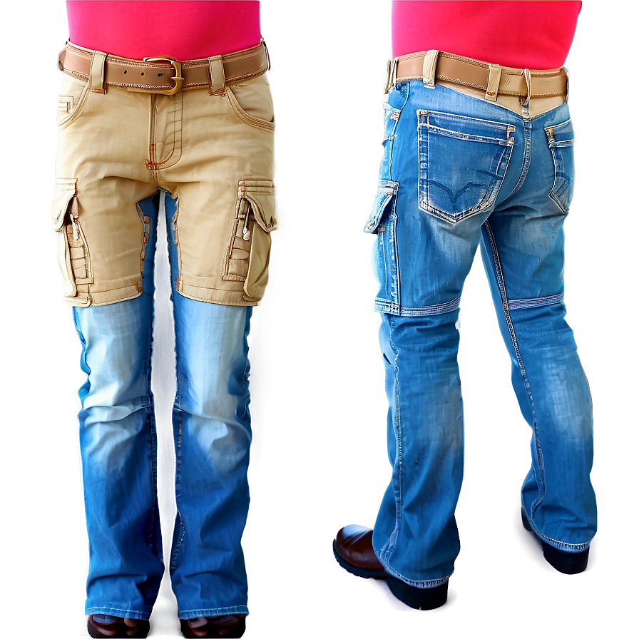 Blue Jeans With Cargo Pockets Png Kqc