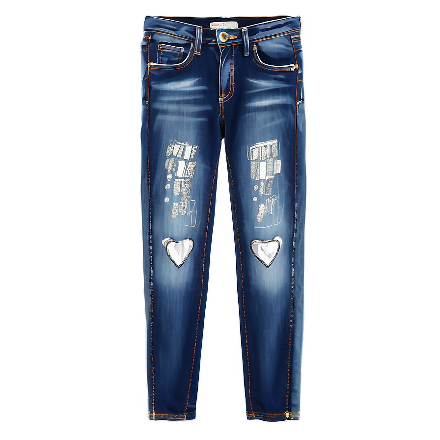 Blue Jeans With Rhinestones Png 40