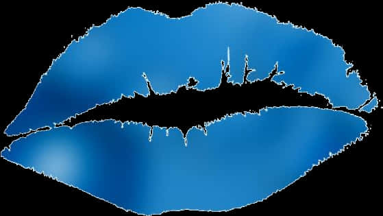 Blue Kiss Lip Print