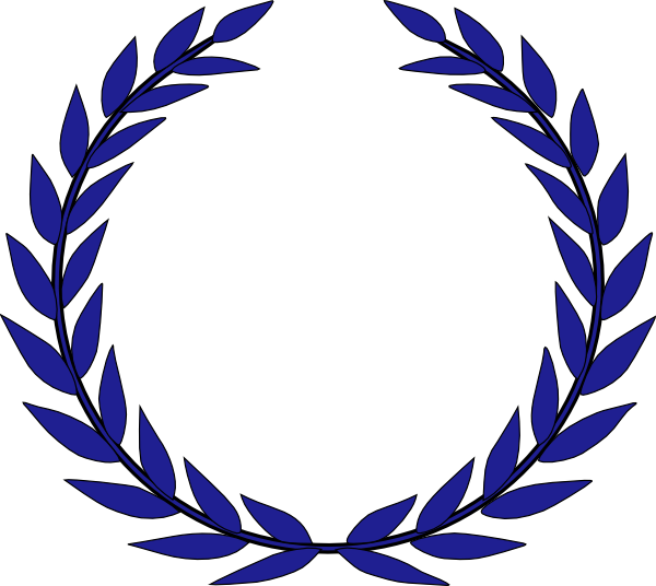 Blue Laurel Wreath Graphic