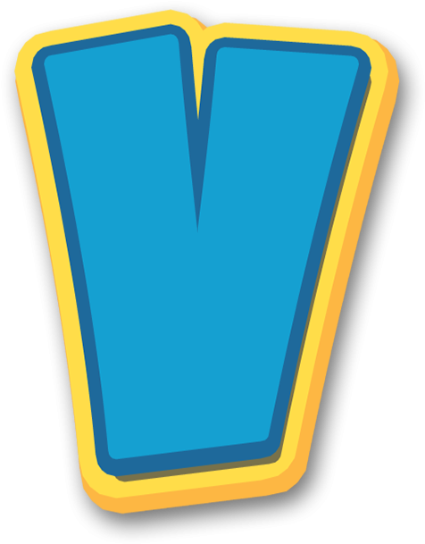 Blue Letter V Icon