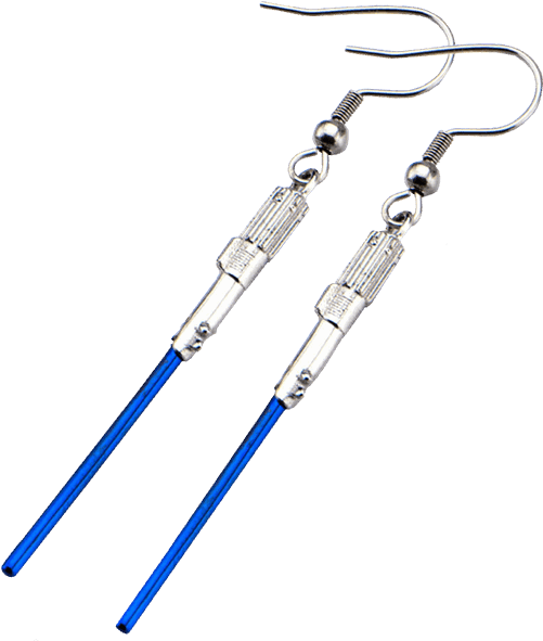 Blue Lightsaber Earrings Jewelry