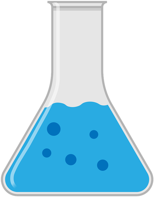 Blue Liquid Erlenmeyer Flask