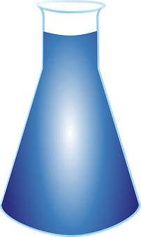 Blue Liquid Erlenmeyer Flask Vector