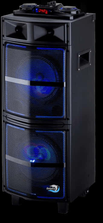 Blue Lit Double Speaker Tower