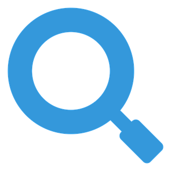 Blue Magnifying Glass Icon