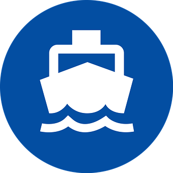 Blue Maritime Ship Icon