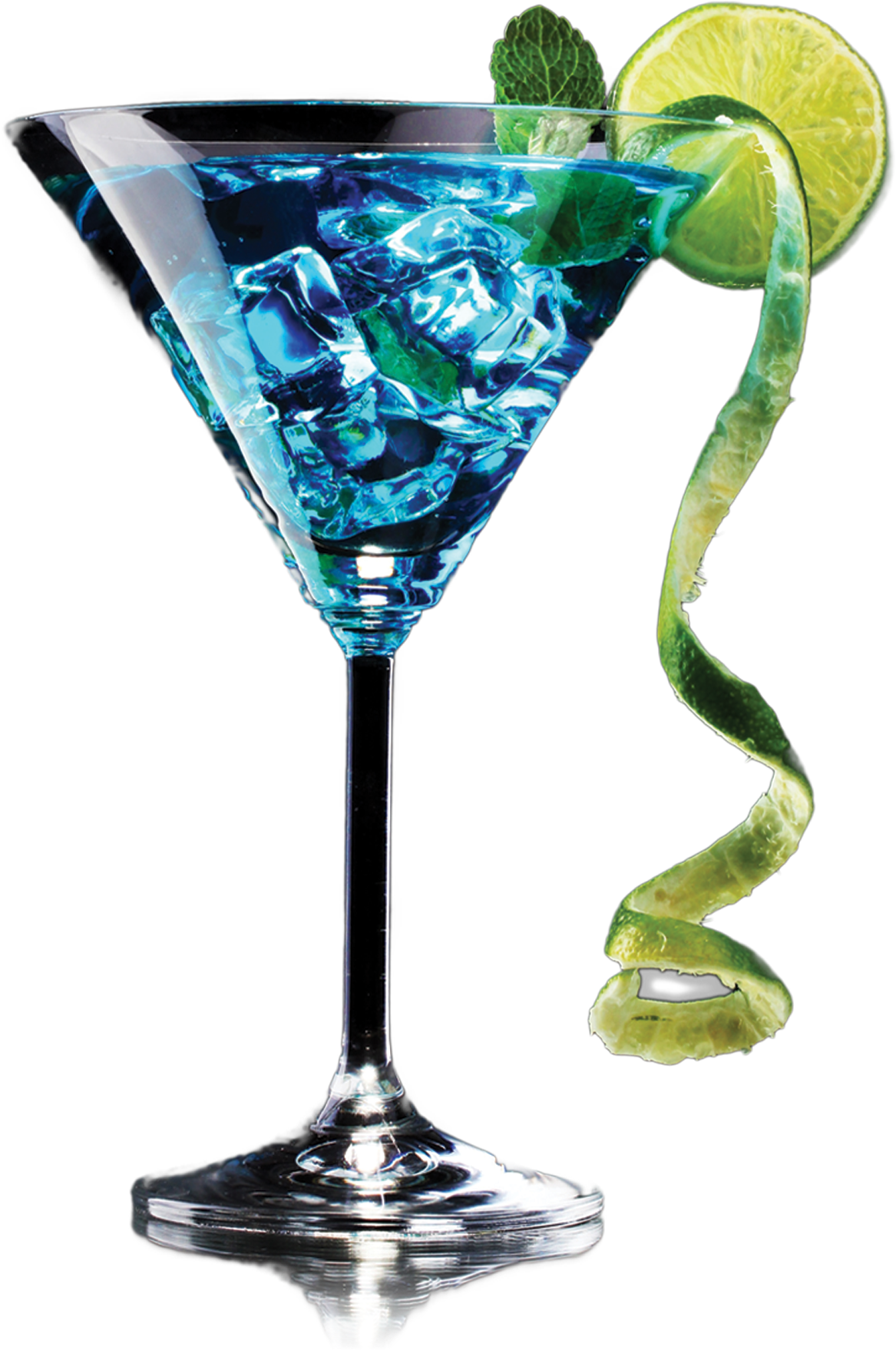 Blue Martiniwith Lime Twist