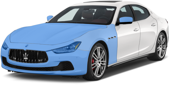 Blue Maserati Ghibli Side View