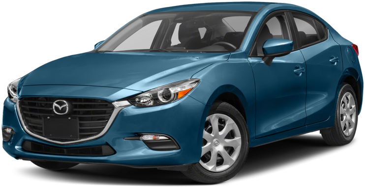 Blue Mazda Sedan Profile View