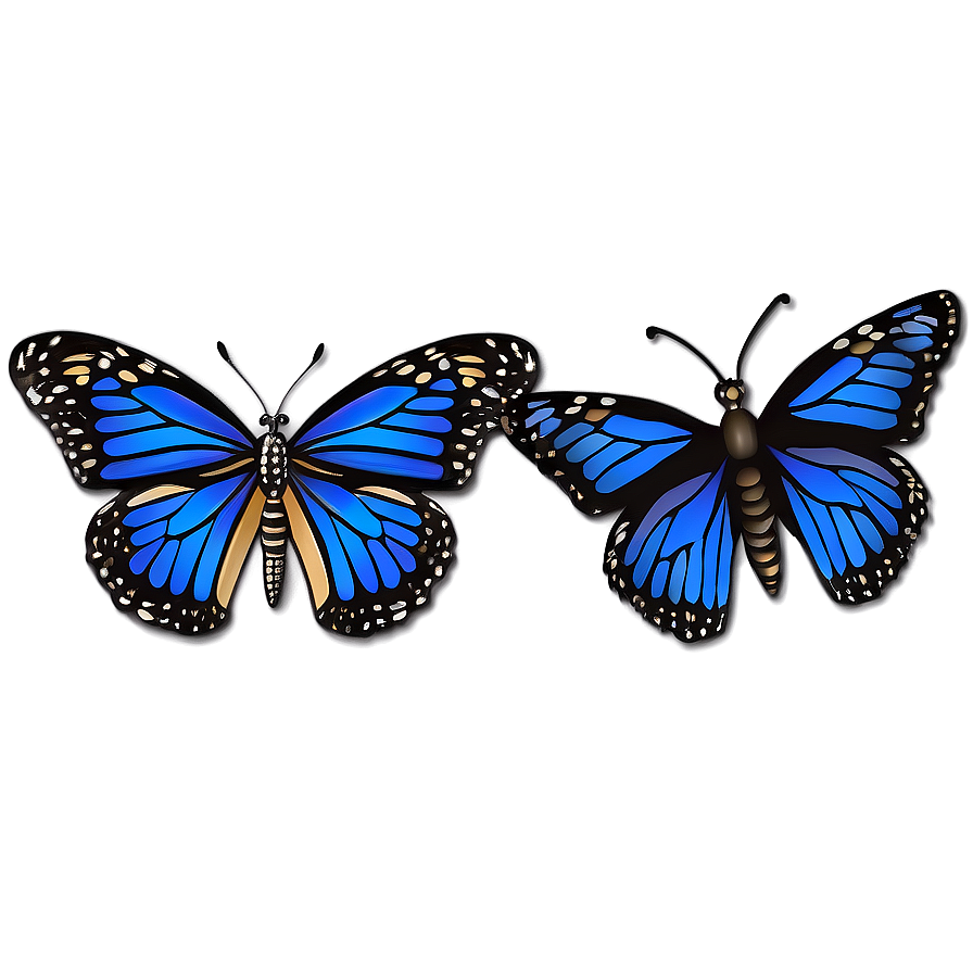 Blue Monarch Butterfly Design Png 05212024