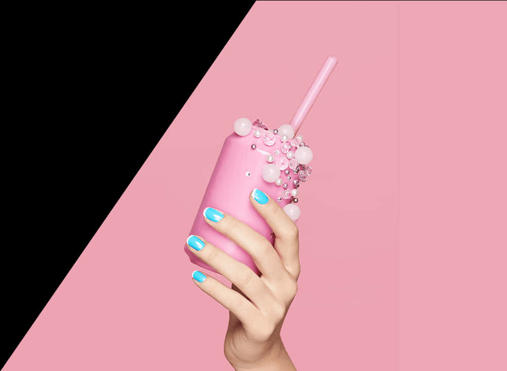 Blue Nail Polish Pink Tumbler