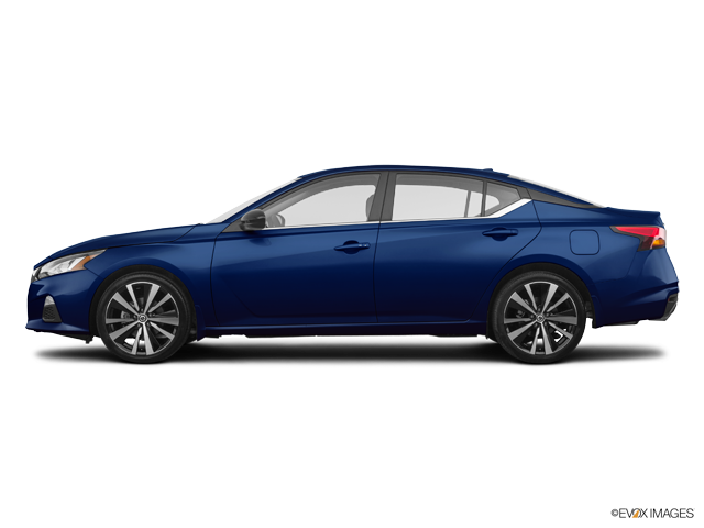 Blue Nissan Sedan Side View