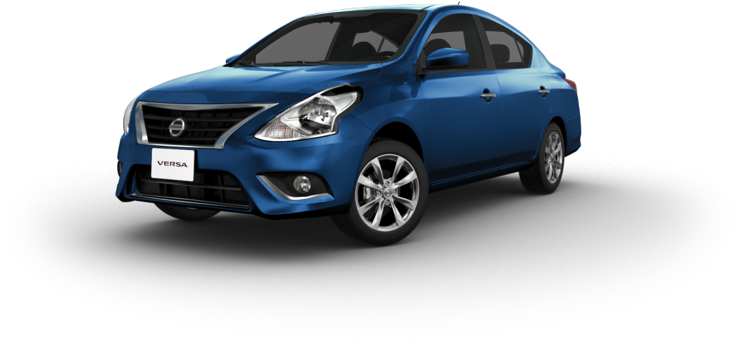 Blue Nissan Versa Sedan Profile