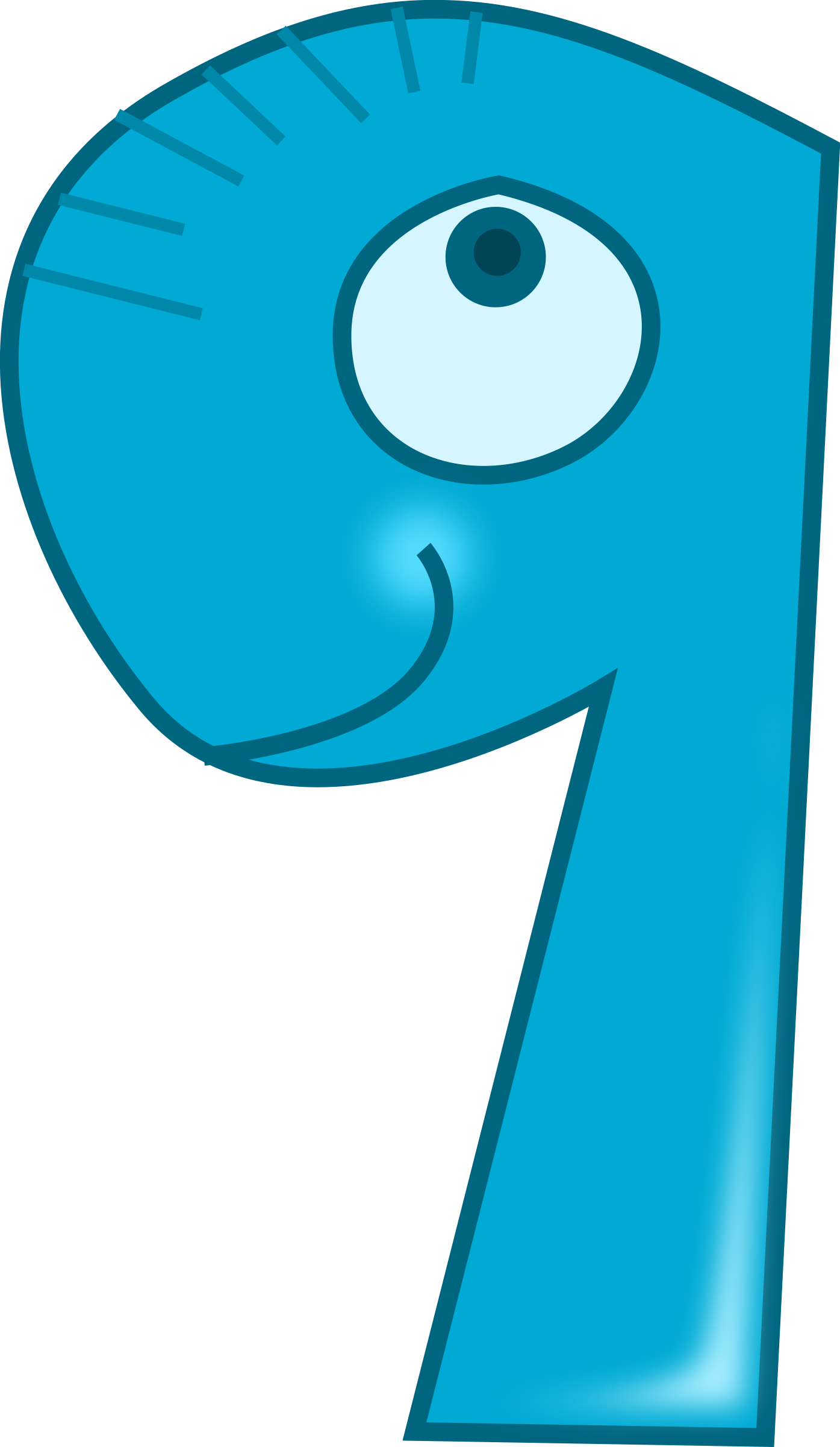 Blue Number9 Cartoon Character