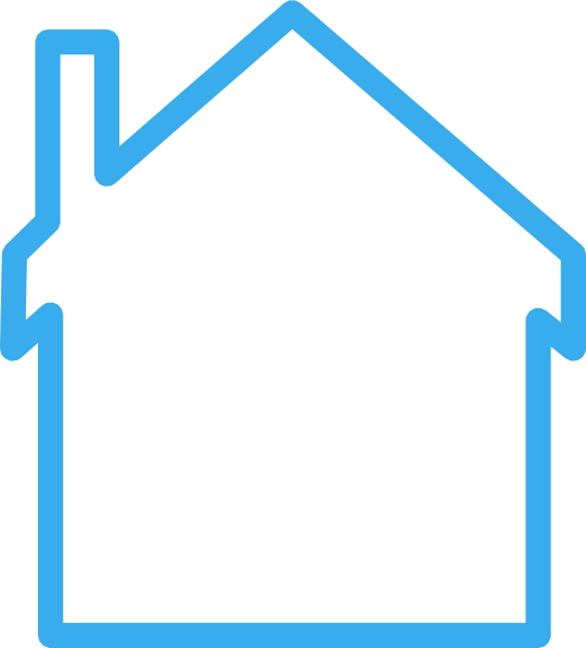 Blue Outline House Clipart