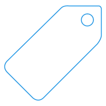 Blue Outline Price Tag Icon