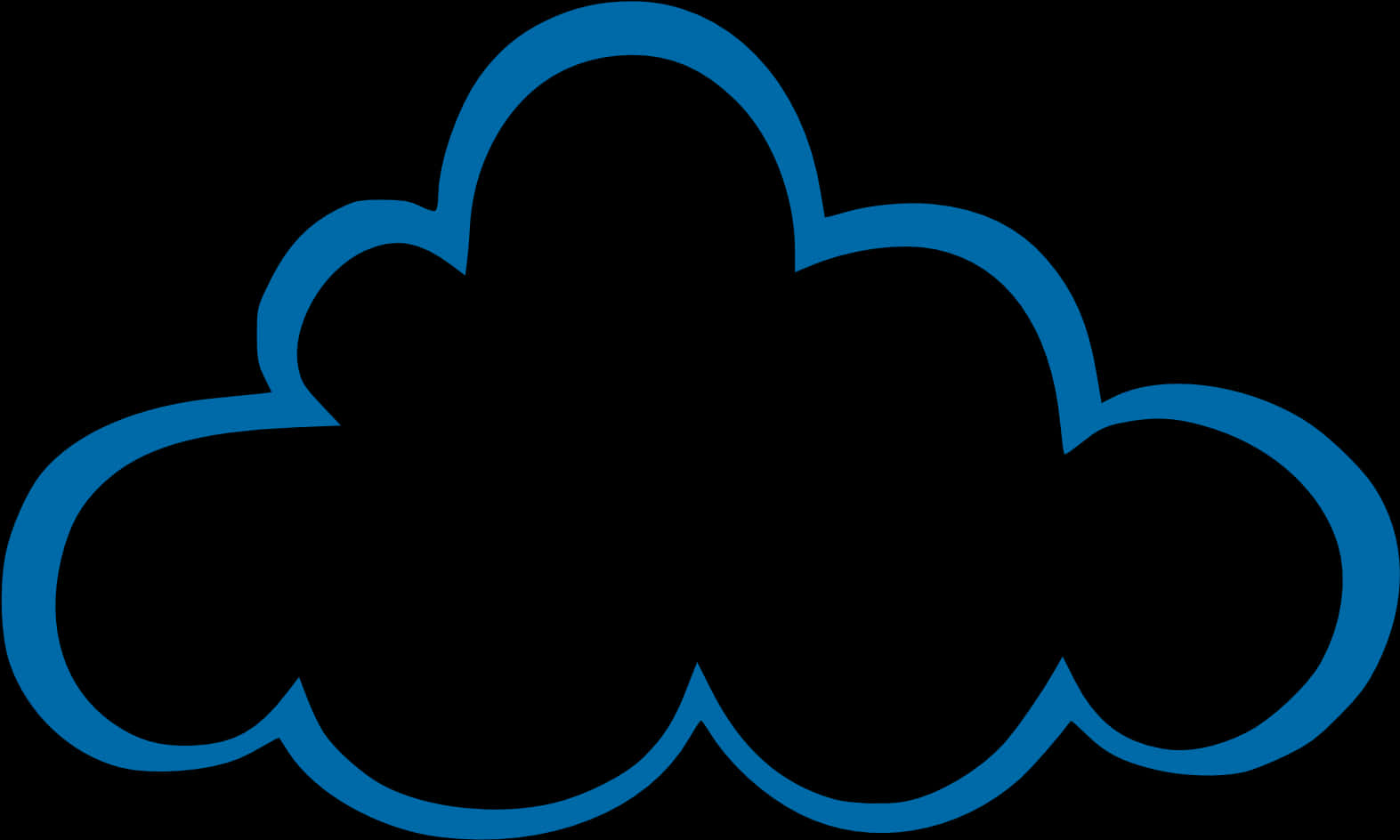 Blue Outlined Cloud Graphic