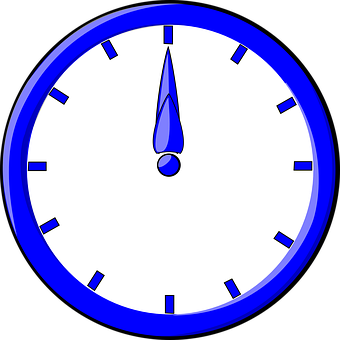 Blue Outlined Simple Clock