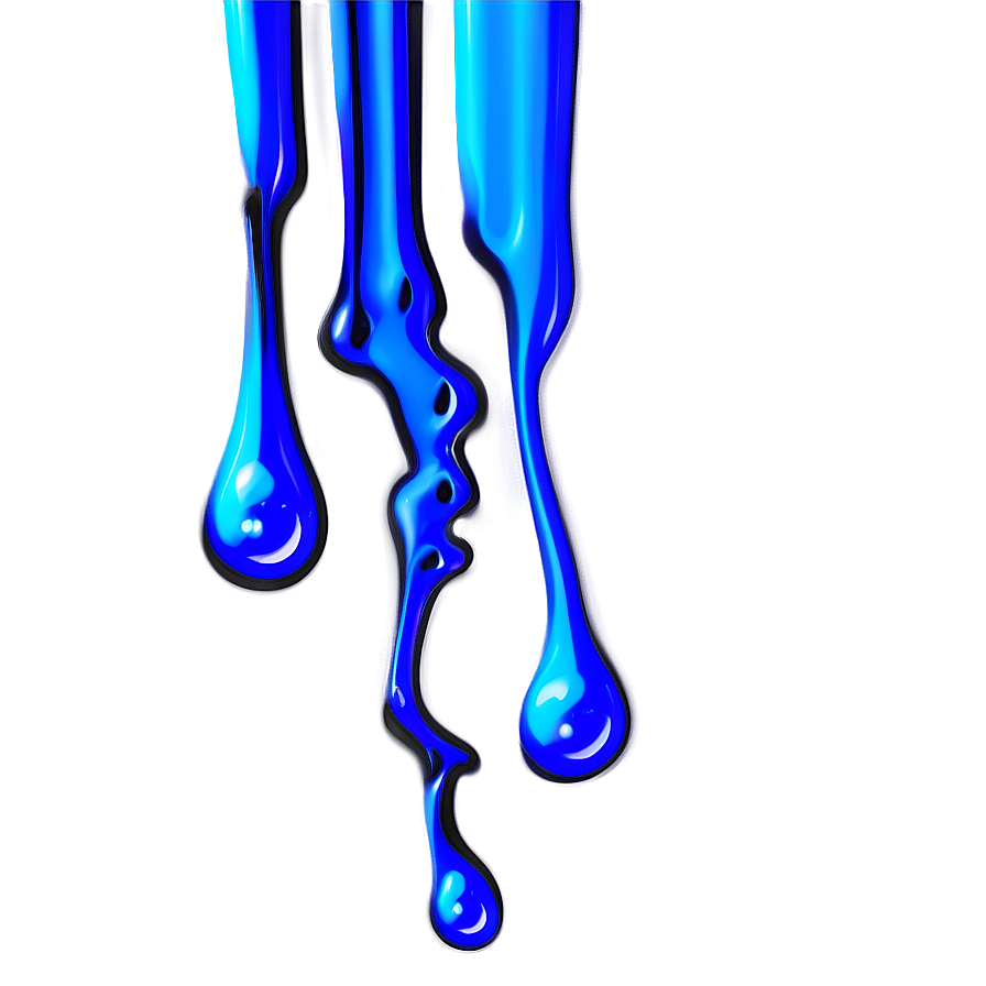 Blue Paint Drip Cool Effect Png 06122024