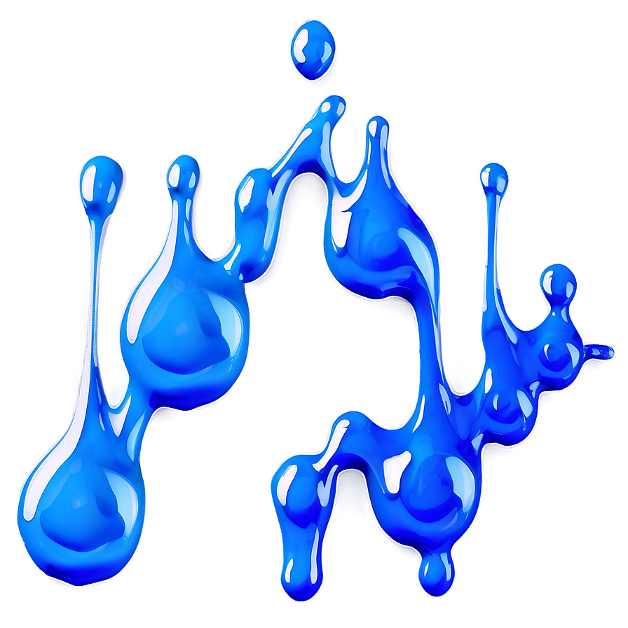 Blue Paint Drip Cool Effect Png 2