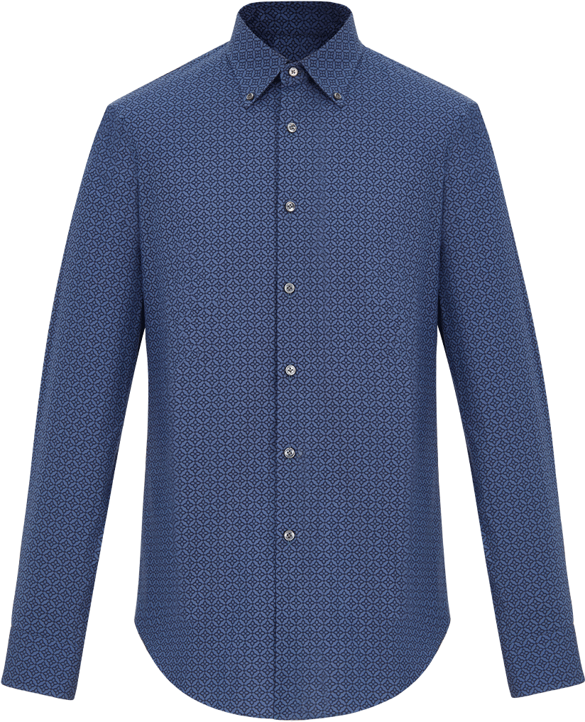 Blue Patterned Dress Shirt