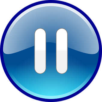 Blue Pause Button Icon