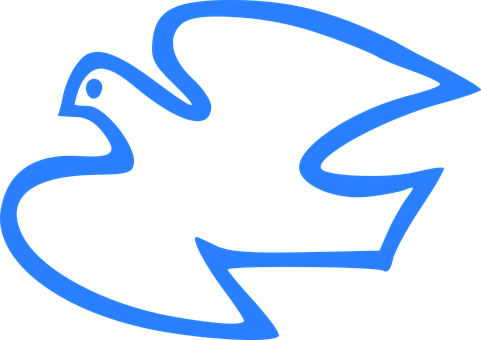 Blue Peace Dove Silhouette