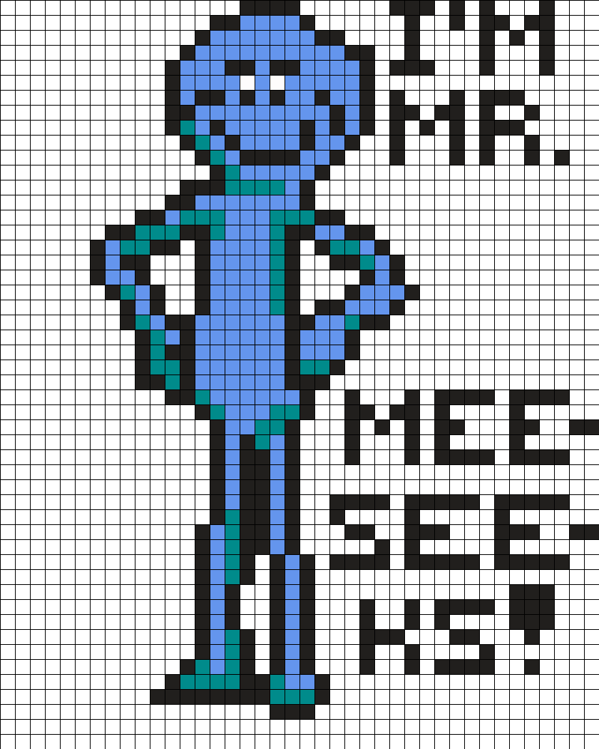 Blue_ Pixel_ Art_ Character_ Grid