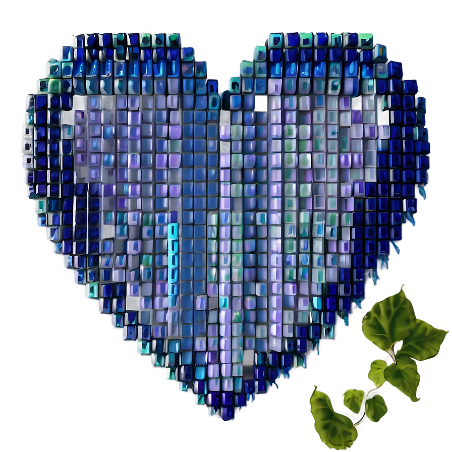 Blue Pixel Heart Png Vep47