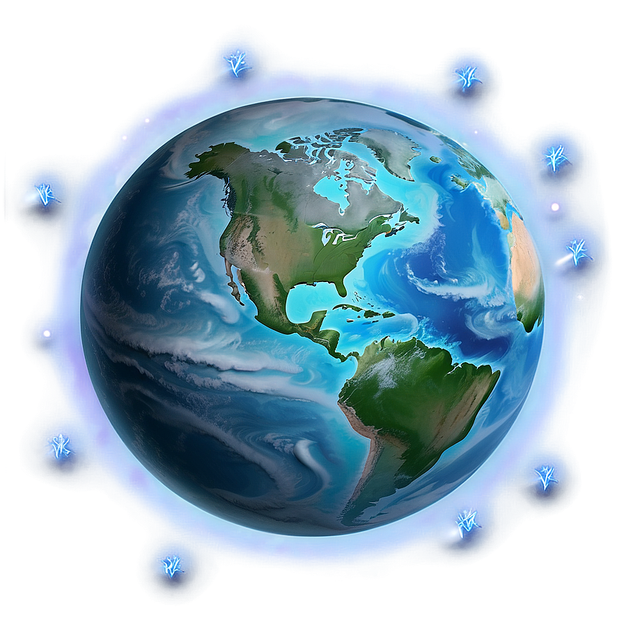 Blue Planet With Stars Png Ljr